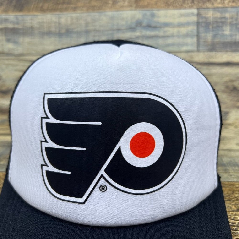 Philadelphia Flyers Mens Trucker Hat Black Snapback Retro Hockey Logo Ball Cap - Picture 3 of 8
